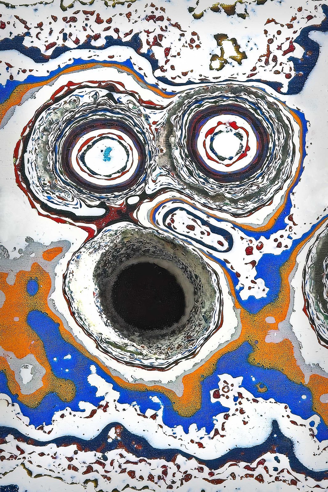 Fordite, also known as Motor Agate, is a unique automotive enamel material with an interesting history. The original layered automotive paint slag “rough” was made incidentally, years ago, by the now extinct practice of hand spray-painting multiples of production cars in big automotive factories. 
The oversprayed paint in the painting bays gradually built up on the tracks and skids that the car frames were painted on. Over time, many colorful layers built up there. These layers were hardened repeatedly in the ovens that the car bodies went into to cure the paint. Some of these deeper layers were even baked 100 times. 
Eventually, the paint build-up would become obstructing, or too thick and heavy, and had to be removed. As the story goes, some crafty workers with an eye for beauty realized that this unique byproduct was worth salvaging. It was super-cured, patterned like psychedelic agate, and could be cut and polished with relative ease! 